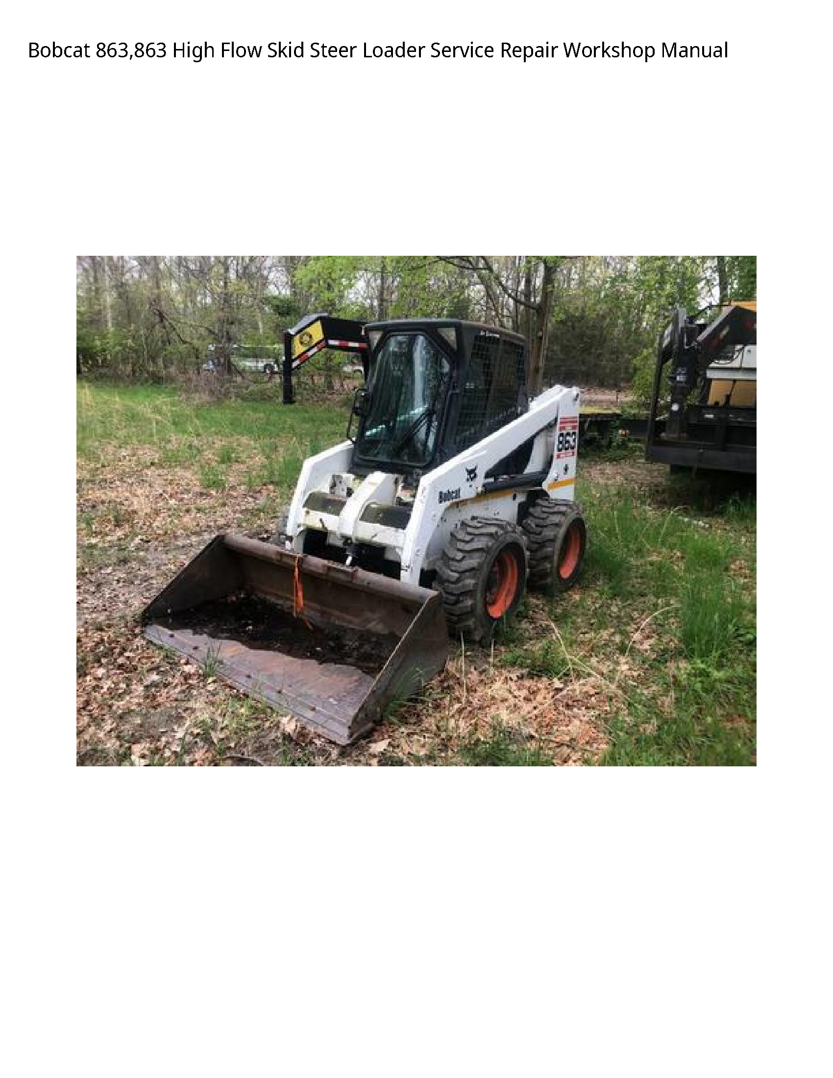 Bobcat 863 863 High Flow Skid Steer Loader Service Repair Workshop Manual