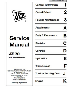 JCB 506C 506CHL 508C Loadalls Telescopic Handler Service Repair Manual