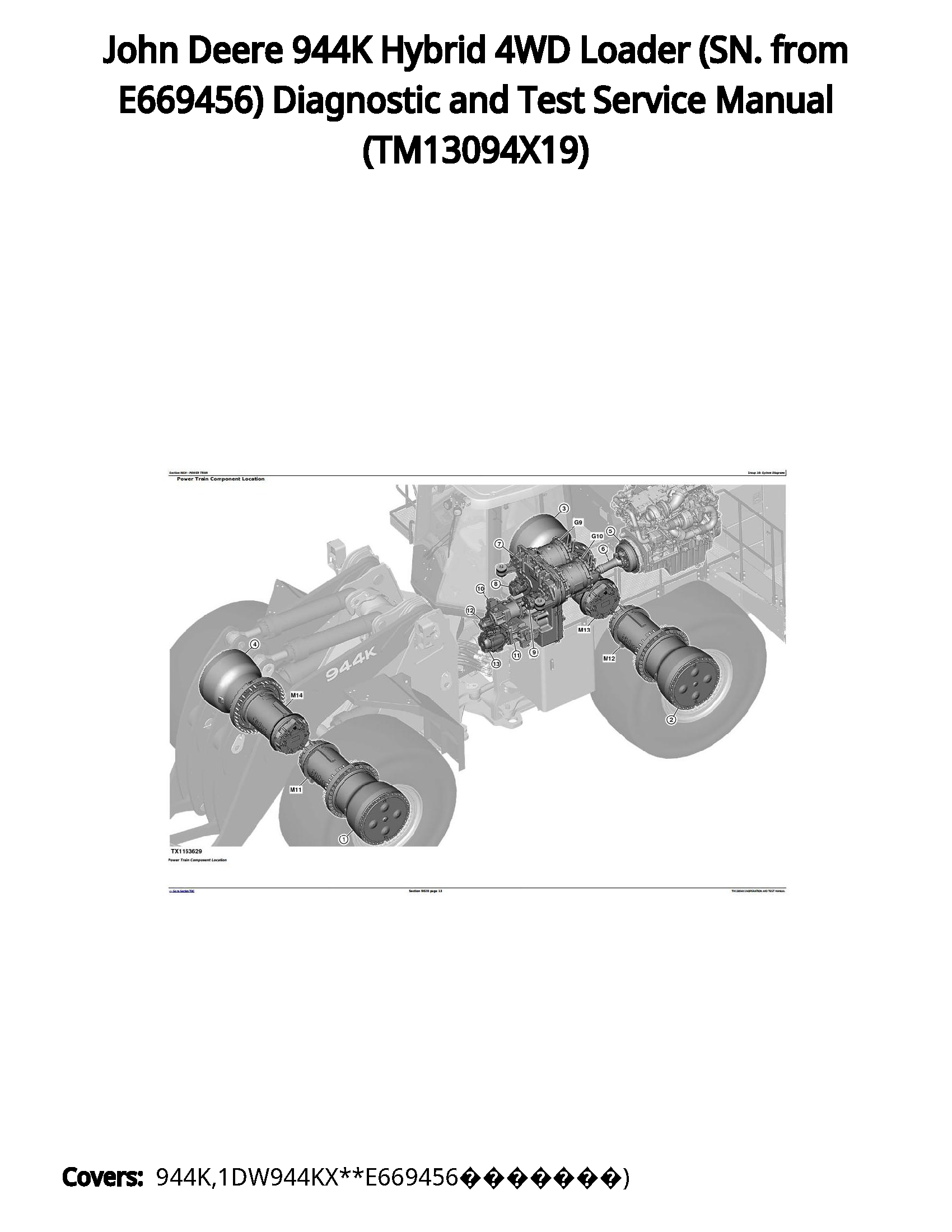 John Deere 944K Hybrid 4WD Loader (SN. from E669456) Diagnostic and Test Service Manual - TM13094X19