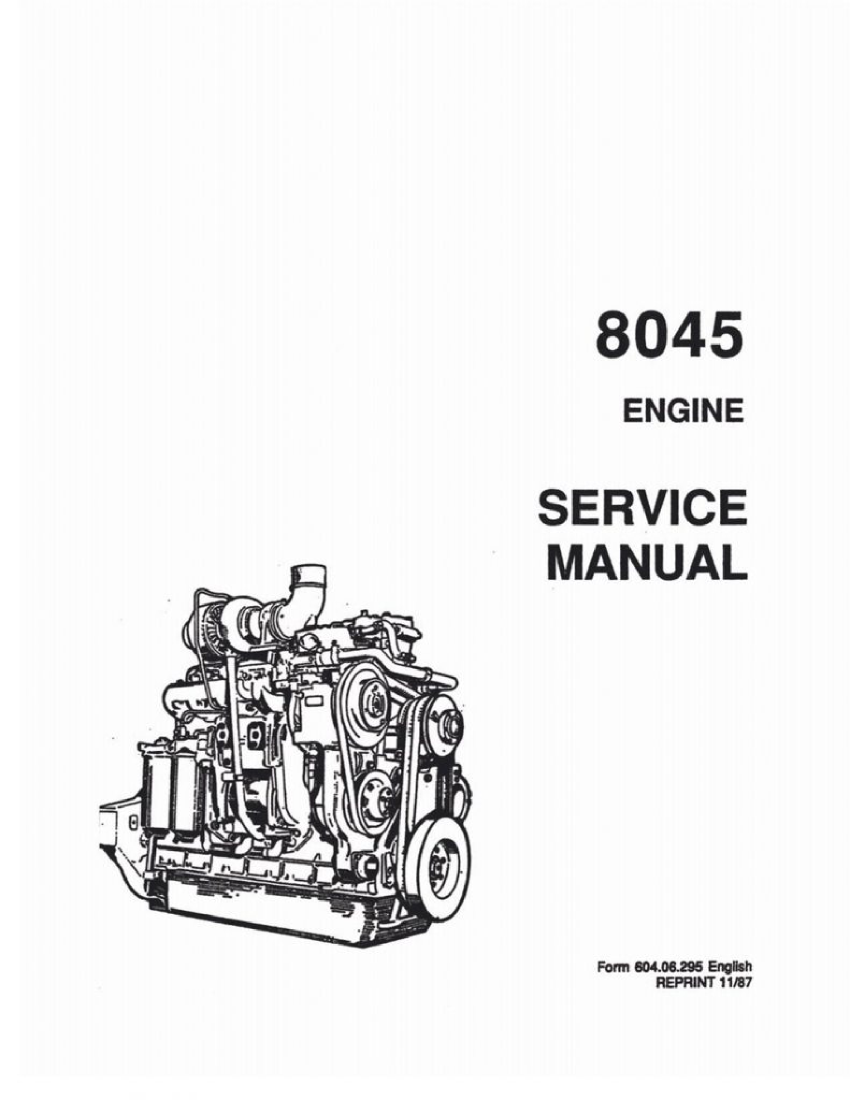 Fiat-Allis 8045 Engine Service Repair Manual