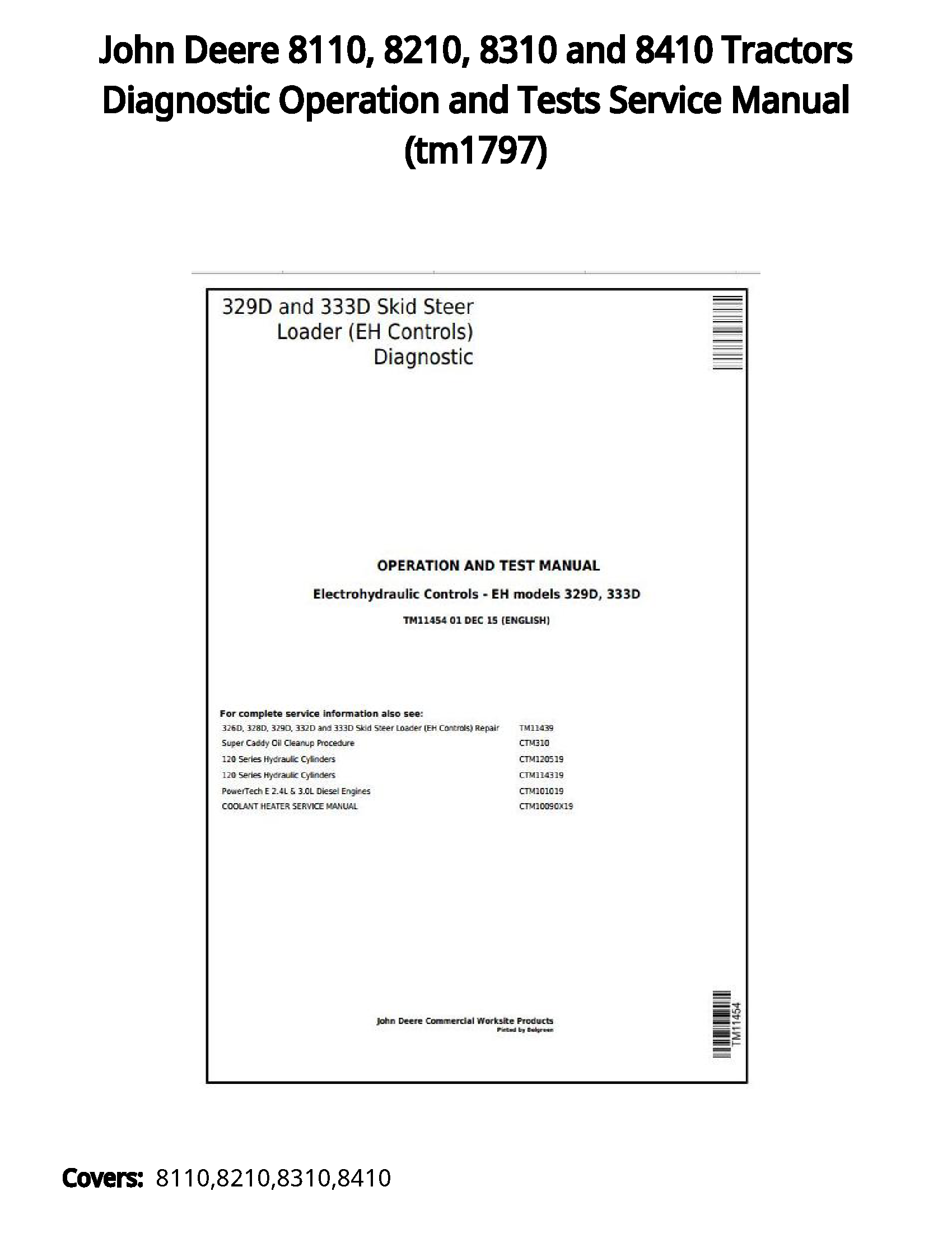 John Deere 8110  8210  8310 and 8410 Tractors Diagnostic Operation and Tests Service Manual - tm1797