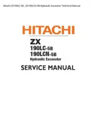 Hitachi ZX190LC-5B   ZX190LCN-5B Hydraulic Excavator Technical Manual preview