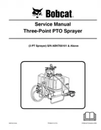 2009 Bobcat Three-Point PTO Sprayer Service Repair Workshop Manual preview