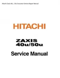 Hitachi Zaxis 40U   50U Excavator Service Repair Manual preview