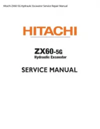 Hitachi ZX60-5G Hydraulic Excavator Service Repair Manual preview