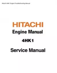 Hitachi 4HK1 Engine Troubleshooting Manual preview