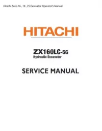 Hitachi Zaxis 16   18   25 Excavator Operator’s Manual preview
