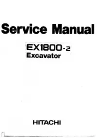 Hitachi EX1800-2 Excavator Service Repair Manual preview