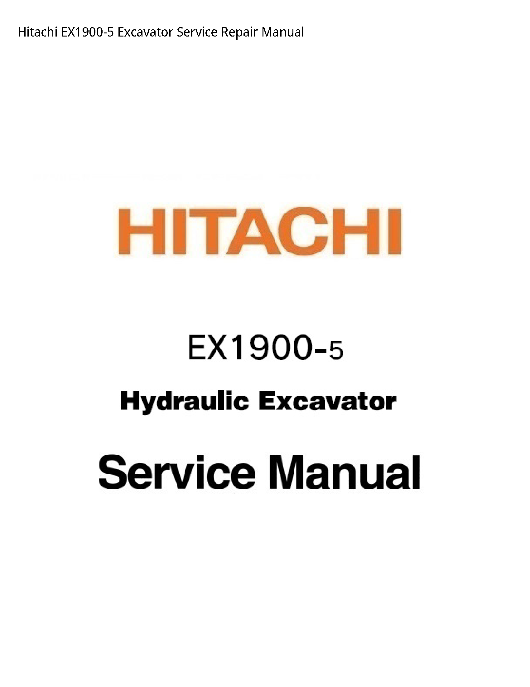 Hitachi EX1900-5 Excavator manual