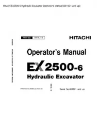 Hitachi EX2500-6 Hydraulic Excavator Operator’s Manual (001001 and up) preview
