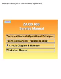 Hitachi ZAXIS 600 Hydraulic Excavator Service Repair Manual preview
