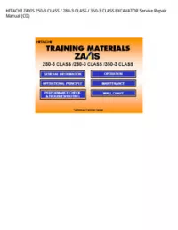 HITACHI ZAXIS 250-3 CLASS / 280-3 CLASS / 350-3 CLASS EXCAVATOR Service Repair Manual (CD) preview