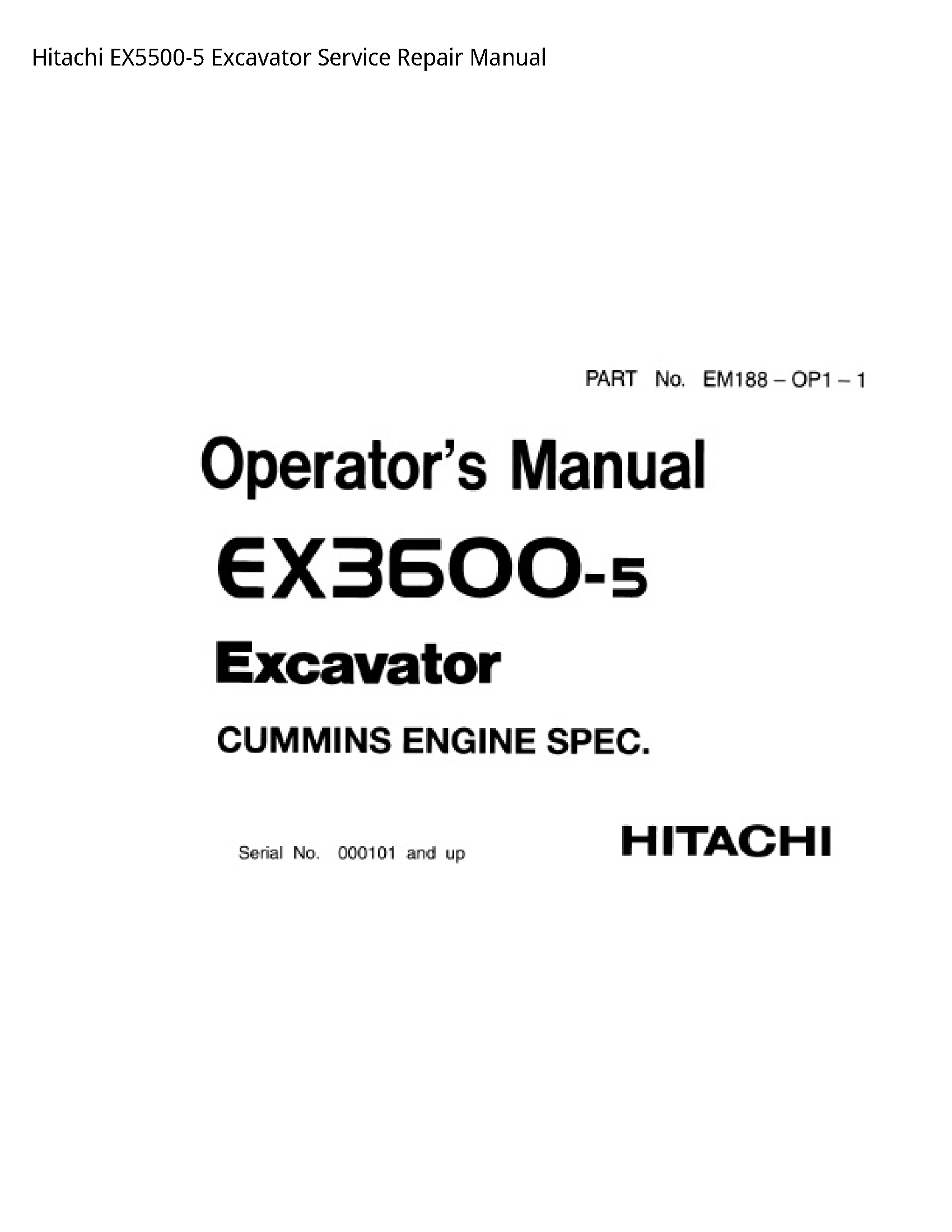 Hitachi EX5500-5 Excavator manual