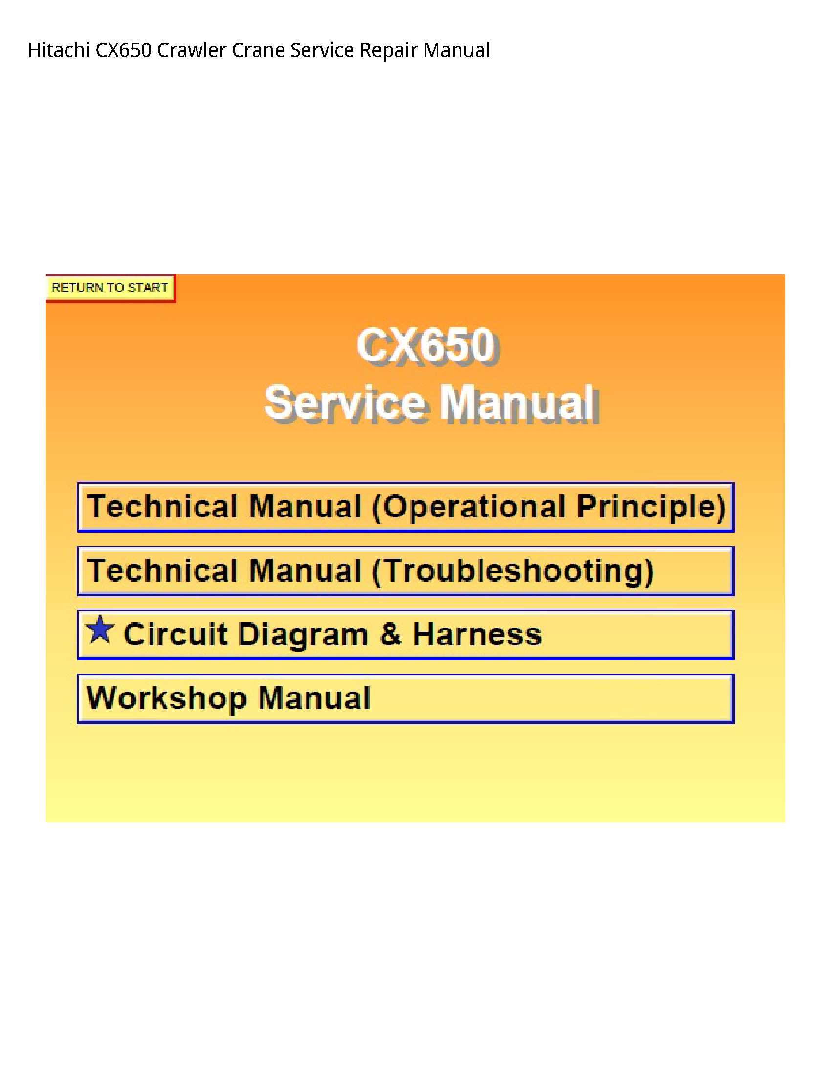 Hitachi CX650 Crawler Crane manual
