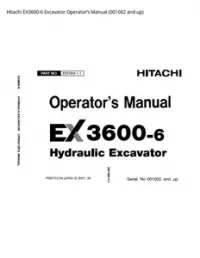 Hitachi EX3600-6 Excavator Operator’s Manual (001002 and up) preview
