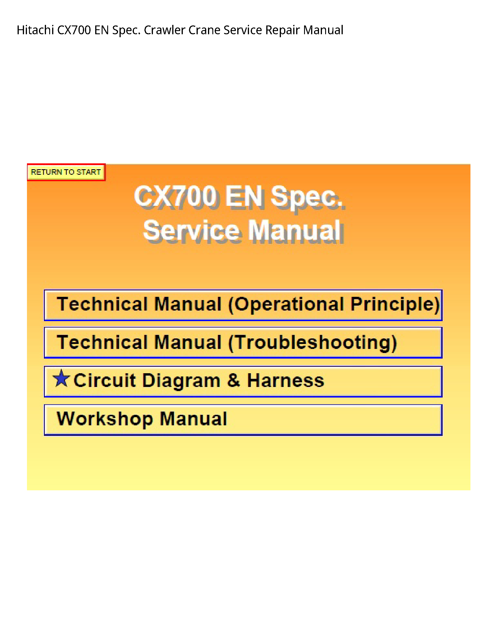 Hitachi CX700 EN Spec. Crawler Crane manual