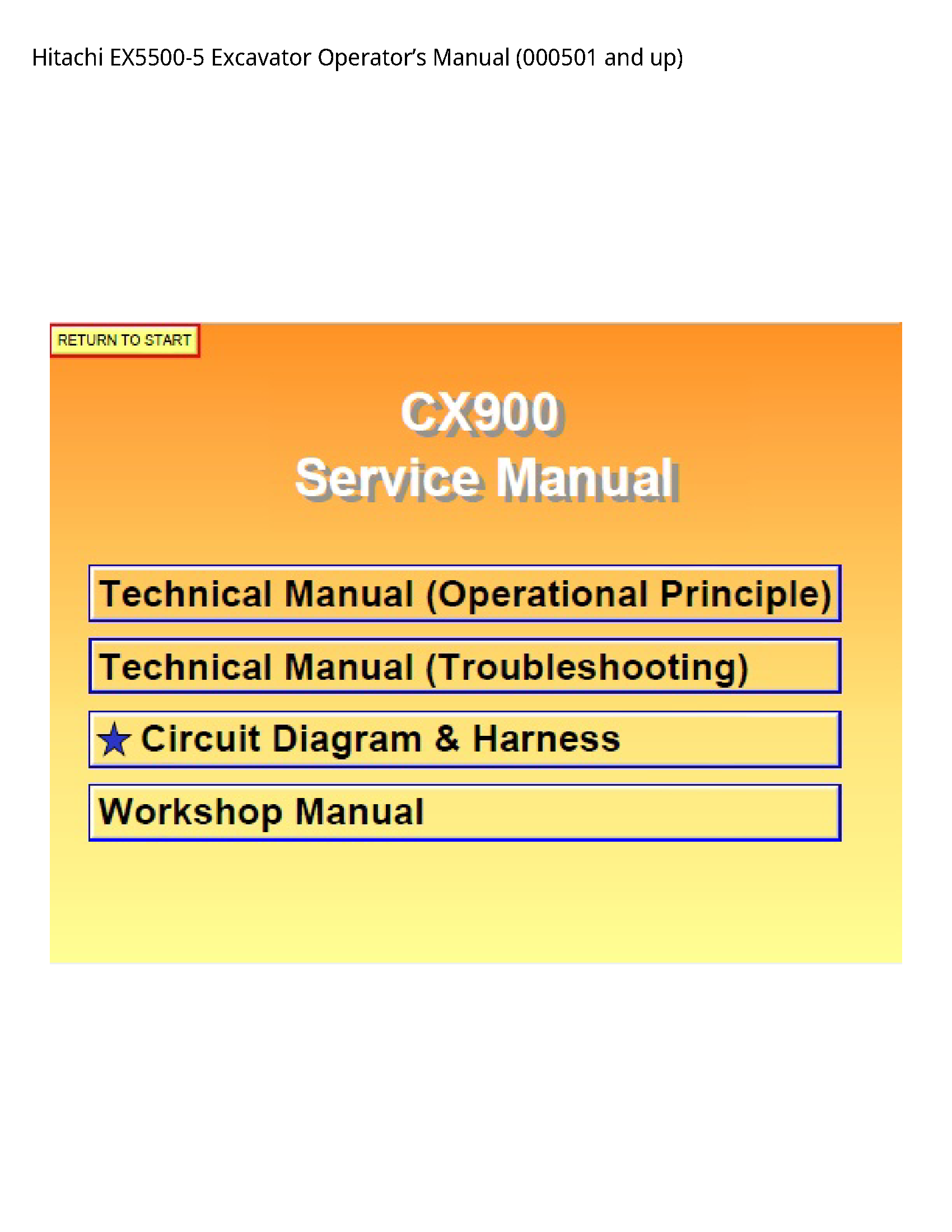 Hitachi EX5500-5 Excavator Operator’s manual