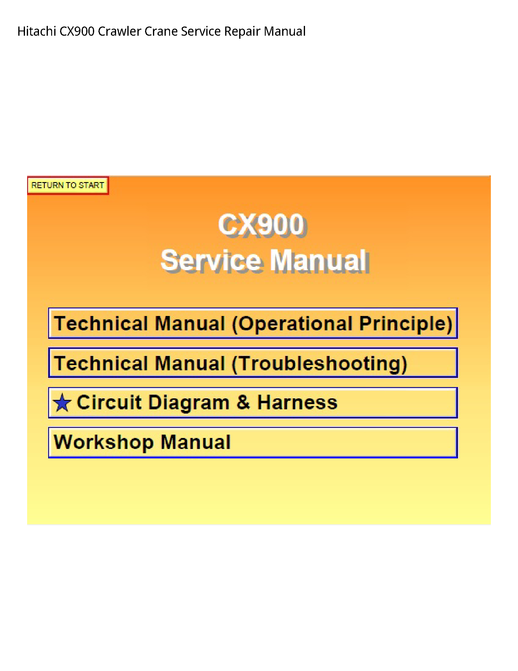 Hitachi CX900 Crawler Crane manual