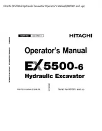 Hitachi EX5500-6 Hydraulic Excavator Operator’s Manual (001001 and up) preview