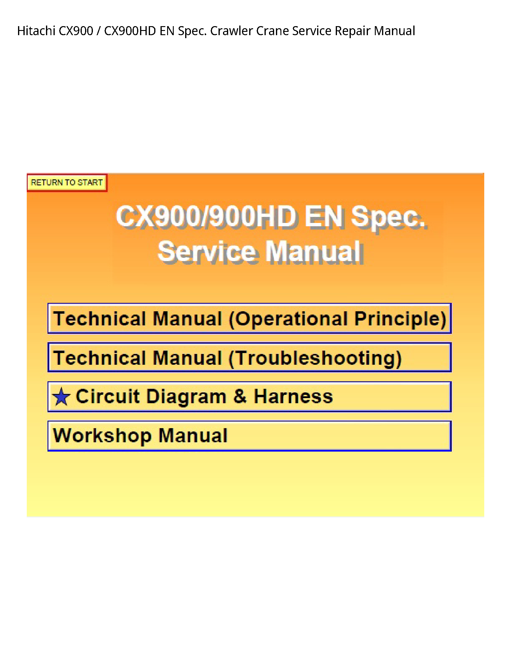 Hitachi CX900 EN Spec. Crawler Crane manual