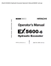 Hitachi EX5600-6 Hydraulic Excavator Operator’s Manual (002001 and up) preview