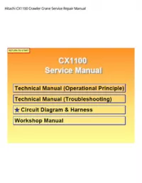 Hitachi CX1100 Crawler Crane Service Repair Manual preview