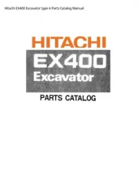 Hitachi EX400 Excavator type A Parts Catalog Manual preview