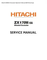 Hitachi EX8000-6 Excavator Operator’s Manual (000104 and up) preview