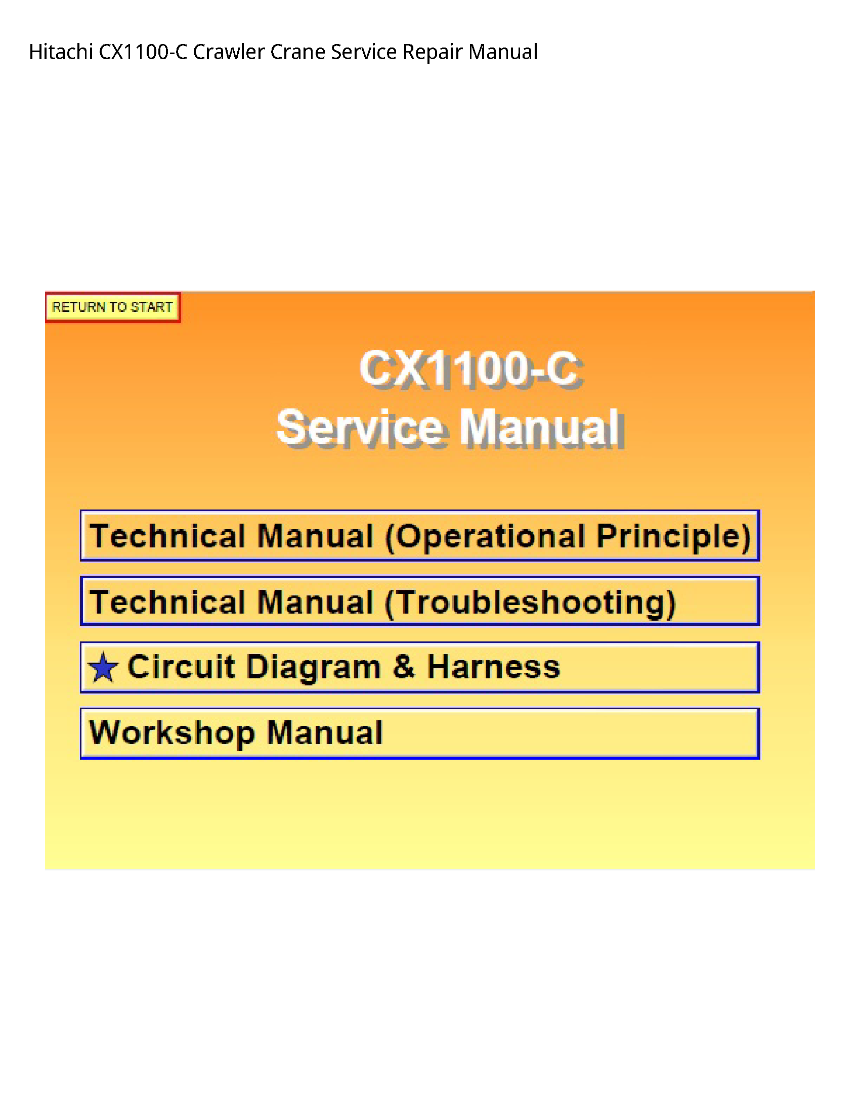 Hitachi CX1100-C Crawler Crane manual