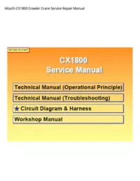 Hitachi CX1800 Crawler Crane Service Repair Manual preview