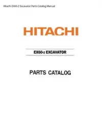 Hitachi EX60-2 Excavator Parts Catalog Manual preview