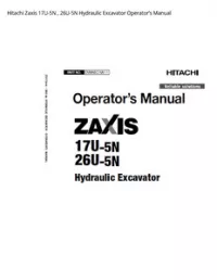 Hitachi Zaxis 17U-5N   26U-5N Hydraulic Excavator Operator’s Manual preview