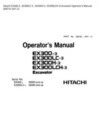 Hitachi EX300-3   EX300LC-3   EX300H-3   EX300LCH-3 Excavator Operator’s Manual (EM15L-NA1-2) preview