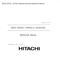 Hitachi UH122   UH122LC Hydraulic Excavator Operator’s Manual preview