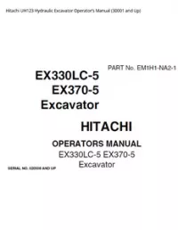Hitachi UH123 Hydraulic Excavator Operator’s Manual (30001 and Up) preview
