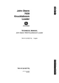 John Deere 7630 Knuckleboom Loader Technical Service Manual - tm1147 preview