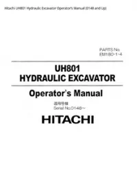 Hitachi UH801 Hydraulic Excavator Operator’s Manual (0148 and Up) preview