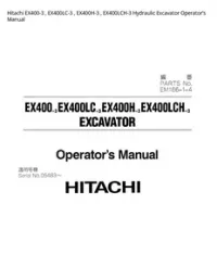 Hitachi EX400-3   EX400LC-3   EX400H-3   EX400LCH-3 Hydraulic Excavator Operator’s Manual preview