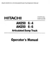 Hitachi AH250 6×4   6×6 Articulated Dump Truck Operator’s Manual preview