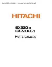 Hitachi EX220-3   EX220LC-3 Excavator Parts Catalog Manual preview