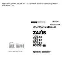 Hitachi Zaxis 30U-5N   35U-5N   50U-5N   60USB-5N Hydraulic Excavator Operator’s Manual (2017  03) preview