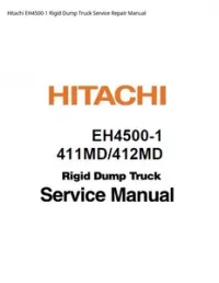 Hitachi EH4500-1 Rigid Dump Truck Service Repair Manual preview
