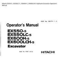 Hitachi EX550-5   EX550LC-5   EX600H-5   EX600LCH-5 Hydraulic Excavator Operator’s Manual preview