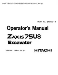 Hitachi Zaxis 75US Excavator Operator’s Manual (030001 and up) preview
