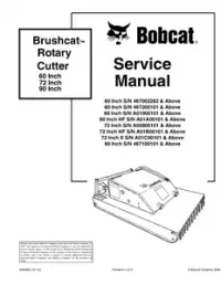 Bobcat Brushcatв„ў Rotary Cutter Service Repair Workshop Manual preview