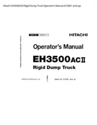 Hitachi EH3500ACII Rigid Dump Truck Operator’s Manual (010001 and up) preview