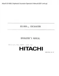 Hitachi EX1800-2 Hydraulic Excavator Operator’s Manual (0201 and up) preview