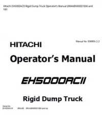 Hitachi EH5000ACII Rigid Dump Truck Operator’s Manual (8RAABN00001006 and Up) preview