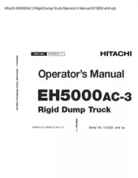 Hitachi EH5000AC-3 Rigid Dump Truck Operator’s Manual (010002 and up) preview