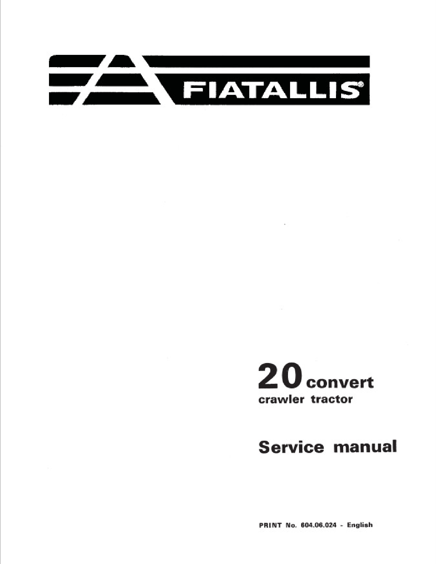Fiat-Allis 20 Convert Crawler Tractor manual